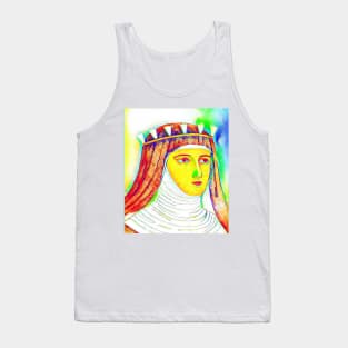 Hildegard of Bingen Colourful Portrait | Hildegard of Bingen Artwork 11 Tank Top